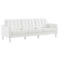 thumbnail image 2 of Modway Loft Tufted Vegan Leather Upholstered 3-Piece Living Room Furniture Set in Silver White, 2 of 12