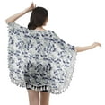 thumbnail image 4 of Moomaya Womens Cover Ups For Swimwear Printed Kimono Sleeve Tassels Shrug, 4 of 5