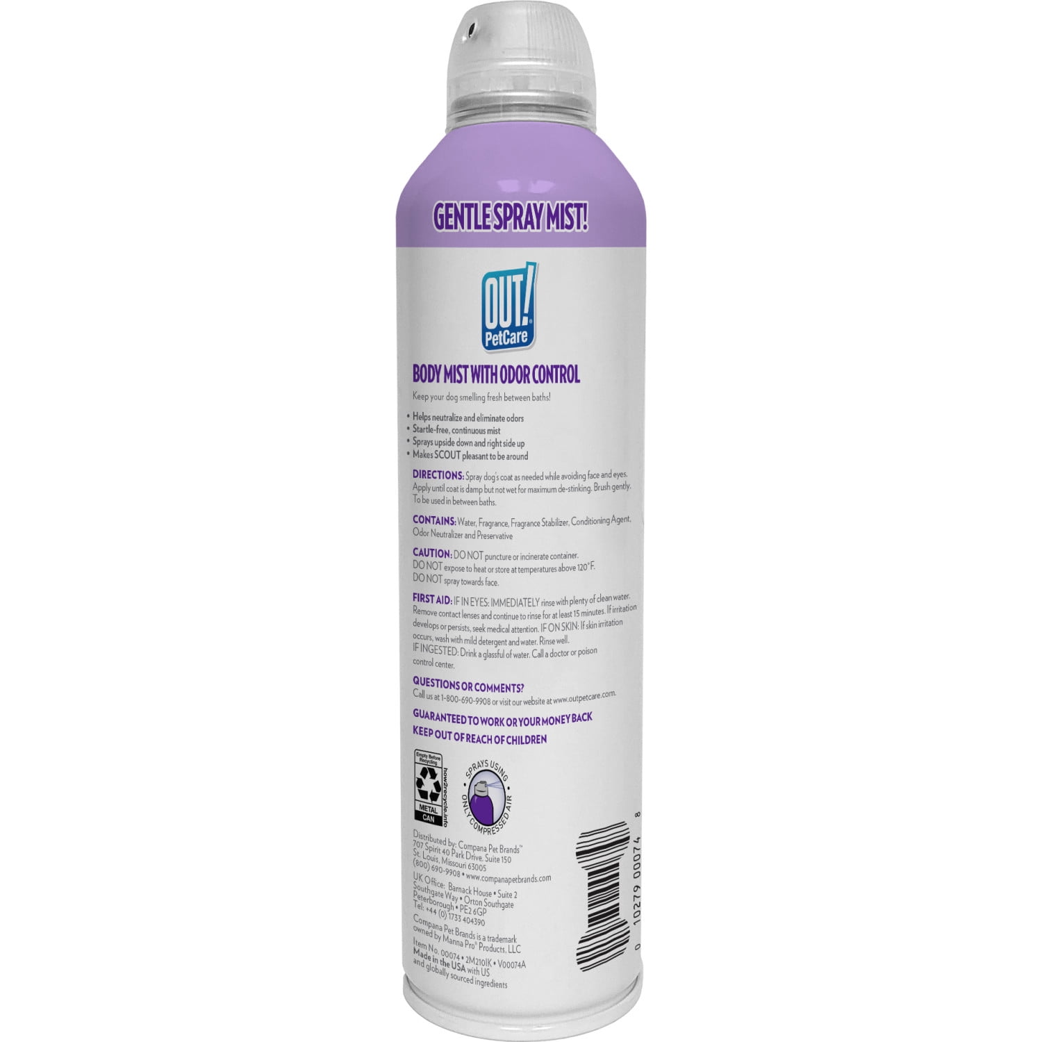 (2 pack) OUT! Petcare Body Mist for Dogs- Lavender 6.3oz