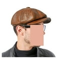 thumbnail image 2 of Bérets Marron pour Hommes, Automne/hiver, Cuir Véritable, Octogonaux, Rétro, Matériau Premium, 2 of 5