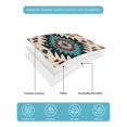 thumbnail image 5 of Brown Teal Red Boho Queen Size Down Alternative Comforter, Lightweight Comforter Quilt Bedding Set with Pillow Shams Southwestern Geometric Art Vintage All Seasons Bed Comforter Duvet Insert 90"x96", 5 of 7