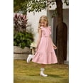 thumbnail image 4 of Arshiner Tween Girl Summer Dresses Easter Graduation Tie Back Flutter Sleeve Maxi Dress, 4 of 8