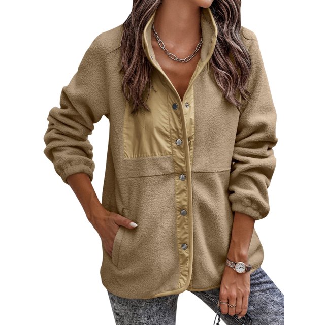 REDHOTYPE Veste à Boutons Manches Longues pour Femmes avec Poches