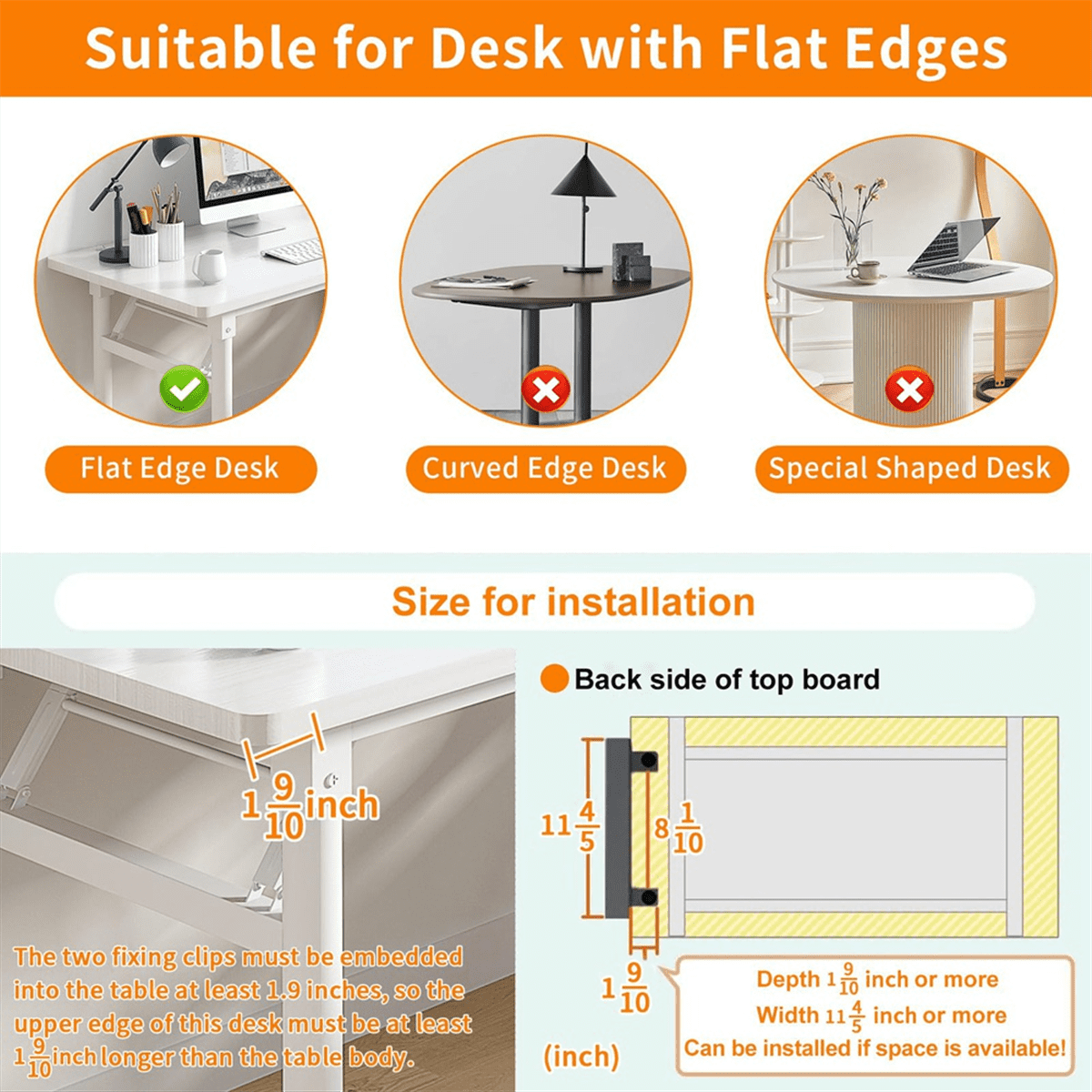 Desk Side Storage Under Desk Storage, Steel Hanging Desk Organizer, Laptop Holder, with Pen Holder,Desk Storage Holder,B