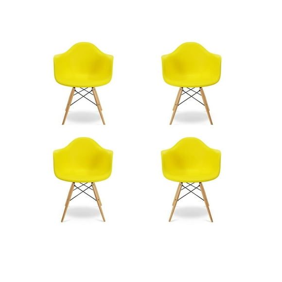Eiffel  Bucket Chair for Kids in Yellow Color - Set of 4