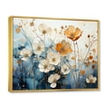 thumbnail image 2 of Designart "Blue Blue Rhythmic Petals" Abstract Botanicals Floater Framed Wall Decor, 2 of 7