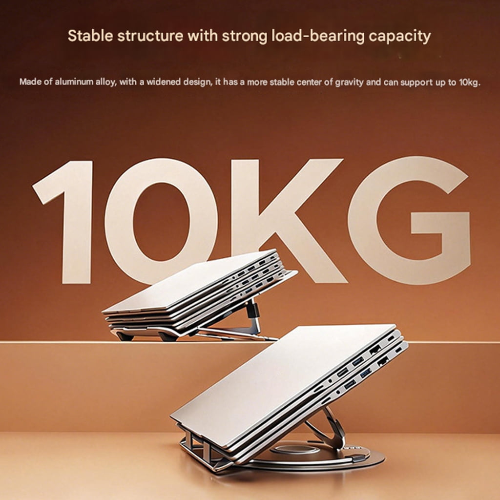 Ergonomic Laptop Stand With Silents Fan Cooling 5 Adjustable Heights And Builts In RGBs Lighting For Better Airflows