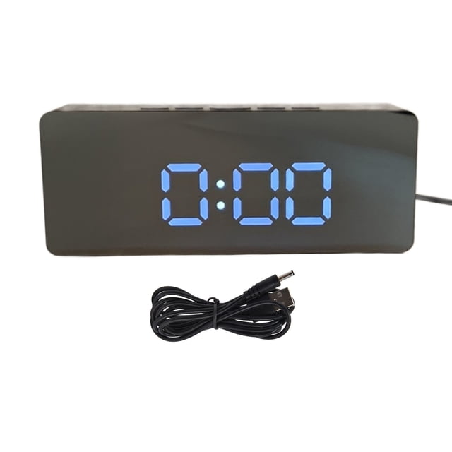 Reloj LED multifuncional con alimentación por USB, 3 modos de iluminación, función de repetición, pantalla en grados Celsius y Fahrenheit, despertador digital, color negro