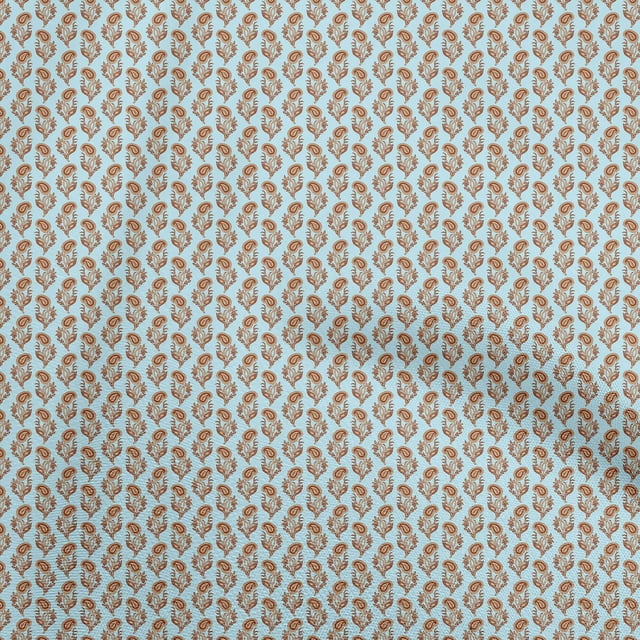 oneOone Polyester Spandex Sky Blue Fabric Paisley Sewing Craft Projects Fabric Prints By Yard 56 Inch Wide