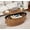 walnut, variant on JEJEGORICH Oval Lift Top Coffee Table with Hidden Storage, 41 in Wooden Mid Century Modern Living Room Center Table, Black