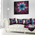 thumbnail image 2 of Designart Fractal Flower Blue Red Digital Art - Flower Throw Pillow - 16x16, 2 of 4
