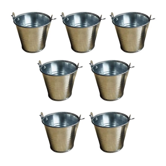 3Pcs Small Metal Buckets with Handle,Mini Buckets,Mini Pail Tin,Iron Bucket for Ice,Galvanized Pail Container,Vintage Metal Flower Planters Pails for Weddings Birthdays,Home Bar Decor