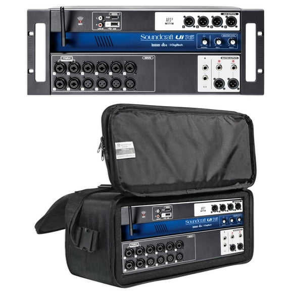 Soundcraft Ui16 16 Input Digital Mixer Wifi App Control Recording Rack Case Bag