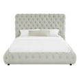 thumbnail image 2 of Bed Frame 1pc Contemporary Upholstered Queen Bed Headboard and Footboard Bedroom Furniture Gray, 2 of 5