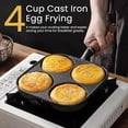 thumbnail image 3 of 4 Cup Cast Iron Egg Frying Pan,Household Cast Iron Fried Egg Pan with Wooden Handle,Egg Burger Omelette Pot Pancake Pot Cooker Griddle,Breakfast Non-Stick Skillet for Egg,Kitchen Cooking Tool (Black), 3 of 10