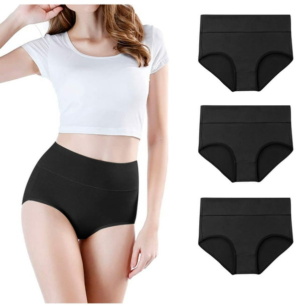 Women Underwear Brief High Waisted Cotton Stretch Soft Full Coverage Panties  