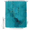thumbnail image 2 of Turquoise Marble Waterproof Fabric Shower Curtain,Minimalist Abstract Golden Fluid Art Waterproof Fabric Shower Curtain for Bathroom Curtains Bathtubs Shower Curtains with 12 Hooks Standard 66x72, 2 of 8