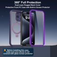 thumbnail image 2 of for iPhone 15 Pro Max Case with Invisible Magnetic Stand, Compatible with Mag-Safe Translucent Matte with Built-in Screen Protector, Shockproof Protective Phone Case for Women Men, Purple, 2 of 12