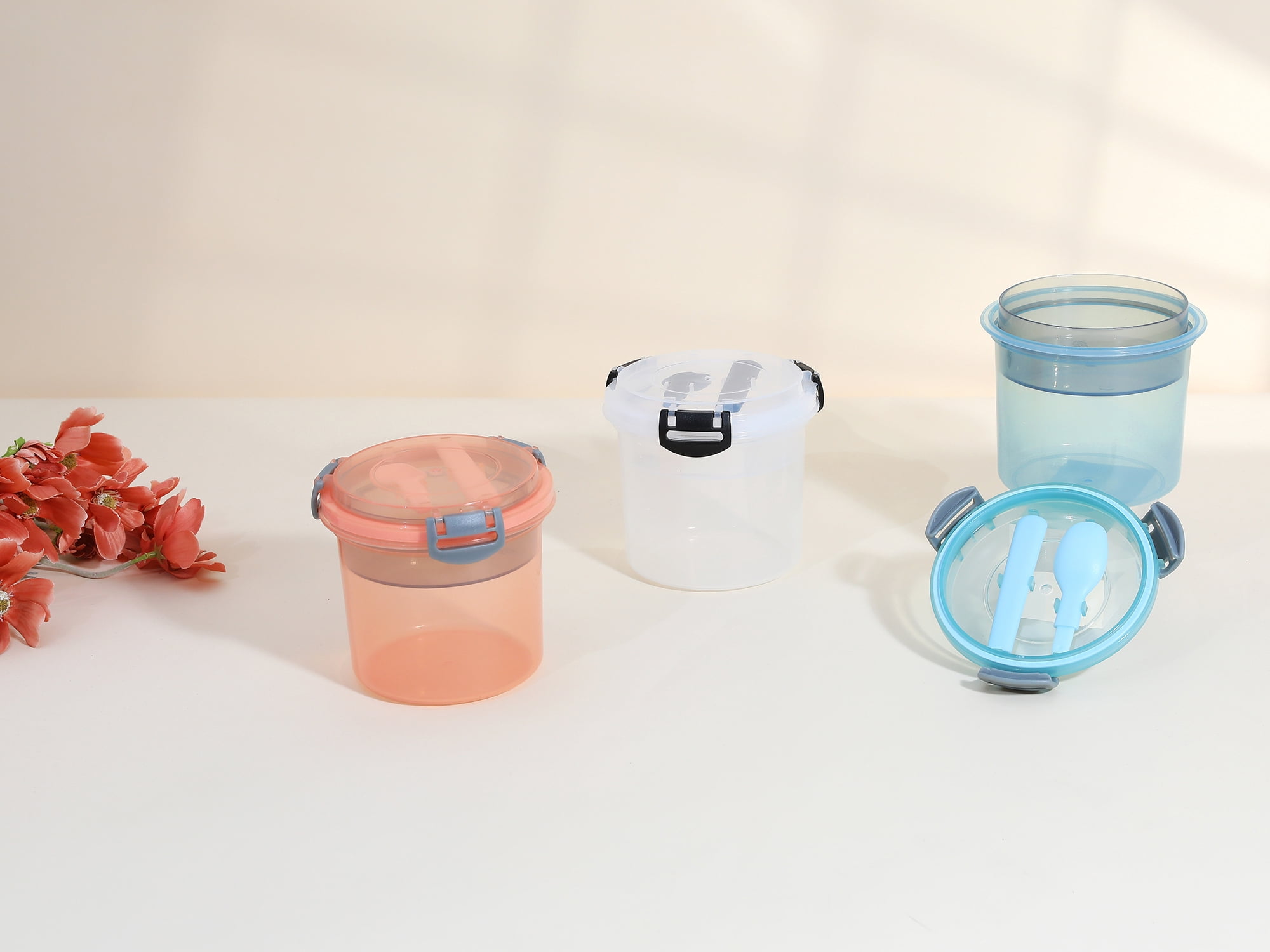 Unique Bargains Food Storage Containers Leakproof Reusable Lunch Box 5 Packs Blue
