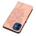 thumbnail image 4 of Decase iPhone 12 Case, Butterfly Patterned Wallet Case, Magnetic Folio Faux Leather with Wrist Strap Credit Card Holder Slots Kickstand Protective Cover For iPhone 12, Rosegold, 4 of 14