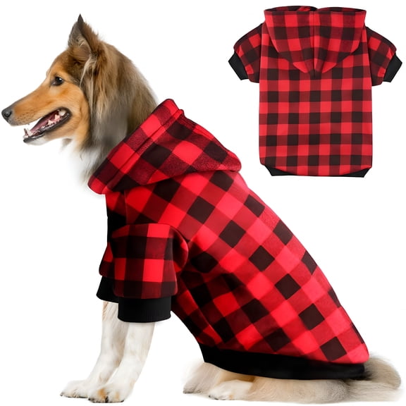 AOMRCOL 2026 New Plaid Dog Hoodie Sweatshirt Sweater for Extra Large Dogs Cat Puppy Clothes Coat Warm and Soft (Xxl)