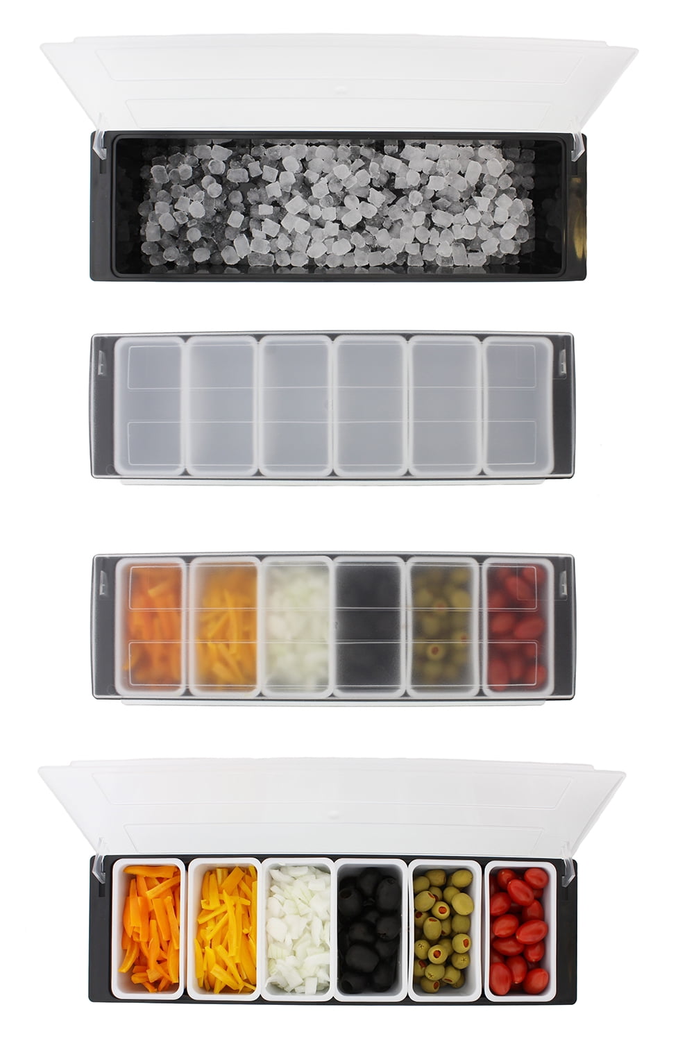 Ice Cooled Condiment Serving Container Chilled Garnish Tray Bar Caddy For Home Work Or Restaurant Walmart Com Walmart Com