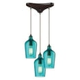 thumbnail image 2 of 10331/3HRD-Elk Home-Hammered Glass - 3 Light Linear Pendant in Transitional Style with Southwestern and Vintage Charm inspirations - 10 Inches tall, 2 of 2