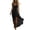 Black, variant on Women's Boho Western V Neck Maxi Dress, Sleeveless Ruffle Trim High Low Slit Cowgirl Dress, Summer Vacation Festival Casual Flowy Long Dress for Women S-3XL