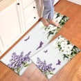thumbnail image 6 of CCTFS Purple Lilac Rose Butterfly Kitchen Mat Rug Set - Perfect for Kitchen Counter, 16''*24''/20''*32''/47''*18'', Functional for Decoration, 6 of 10
