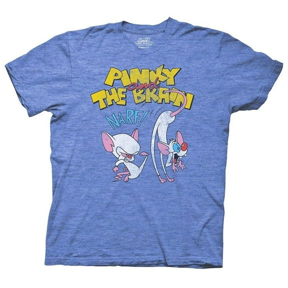 Animaniacs Brain Kicking Pinky's Butt Distressed Heather Blue T-shirt