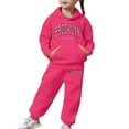 thumbnail image 4 of Kiijoy Toddler Girl's Sweatsuits Casual Letter Print Fleece Hoodie Sweatpants Outfits, Sizes 3-4T, 4 of 6