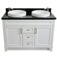 thumbnail image 4 of Bellaterra Home 400700-49D-WH-BGR 48 in. Double Rectangle Sink Vanity with Galaxy Granite Top, White & Black, 4 of 21