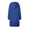 thumbnail image 6 of Women Casual Zip up Polyester Hoodies, Long Hoodie Tunic Jackets Long Sleeve Sweater Dress with Side Pockets Royal Blue XL, 6 of 7