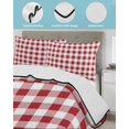 thumbnail image 4 of Farmhouse Red Plaid Twin Size Down Alternative Comforter, Lightweight Comforter Quilt Bedding Set with Pillow Shams Rustic Red White Checkered All Seasons Bed Comforter Duvet Insert 68"x86", 4 of 7