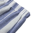 thumbnail image 4 of CONROSES Girls Baggy Linen Pants Wide Leg Pants for Girls Trendy Striped Elastic Waist Drawstring Leisure Jogger Pants With Pockets, 4 of 7