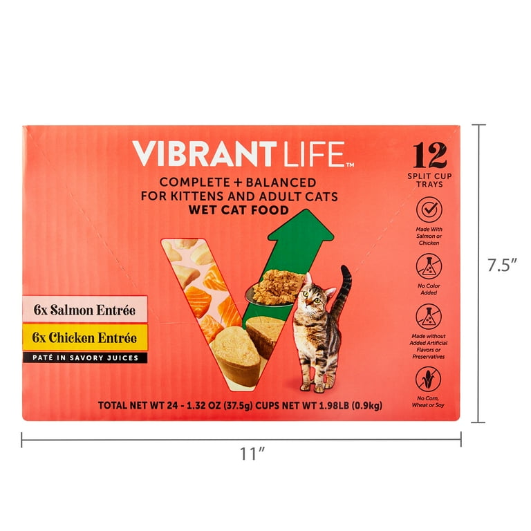 Vibrant Life Salmon & Chicken Pate Wet Cat Food in Savory Juices