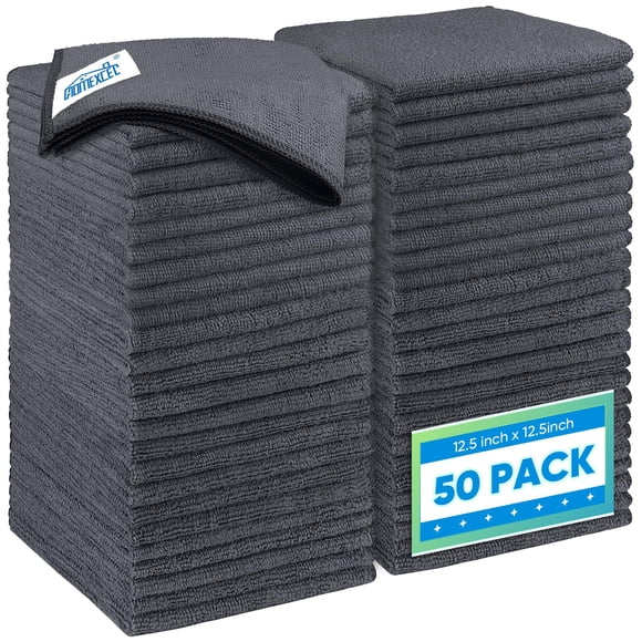 Toalla HOMEXCEL, 50 unidades, 32 x 32 cm, microfibra gris