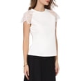 thumbnail image 4 of INSPIRE CHIC Women's Lace Short Sleeve Tops 2026 Casual Summer Blouse Tee Shirt 2XL White, 4 of 5