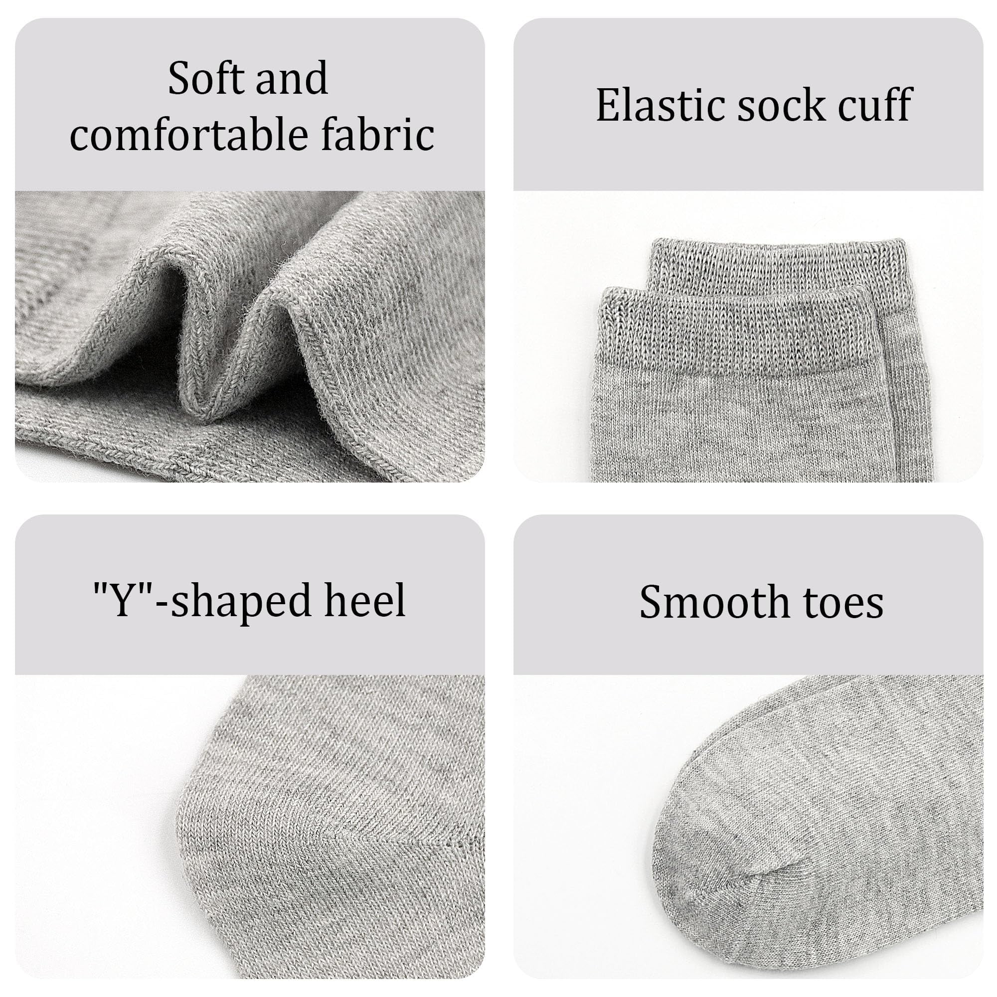 15 Pairs Toddler Socks Kids Socks Boys Crew School Athletic Mid Calf Dress Socks for 1-13 Years Boys Girls Children
