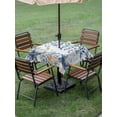 thumbnail image 3 of Outdoor Tablecloth with Umbrella Hole & Zipper, Blue Coastal Starfish Square Tablecloth 60x60 Inch, Beach Nautical Shell Eucalyptus Ocean Patio Table Cover Waterproof Table Cloth for Picnic/Party, 3 of 6