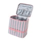 thumbnail image 3 of Estuche de transporte para esmaltes de uñas, bolsa de maquillaje, elegante, multiusos, portátil, regalo para mujeres, organizador de esmaltes de uñas Rayas azules y rosas, 3 of 9