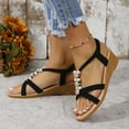 thumbnail image 6 of Aloohaidyvio Wedge Sandals for Women Dressy Summer Low Wedges Comfortable Open Toe Vacation Sandals, 6 of 6