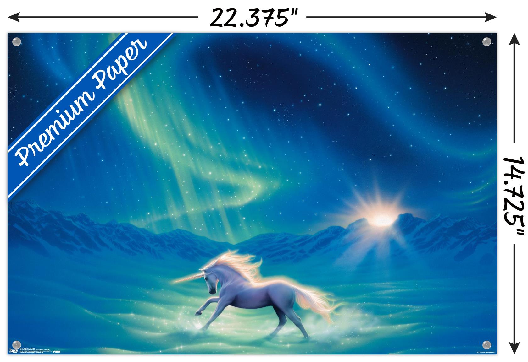 Unicorn - Twilight Wall Poster with Push Pins, 14.725" x 22.375"
