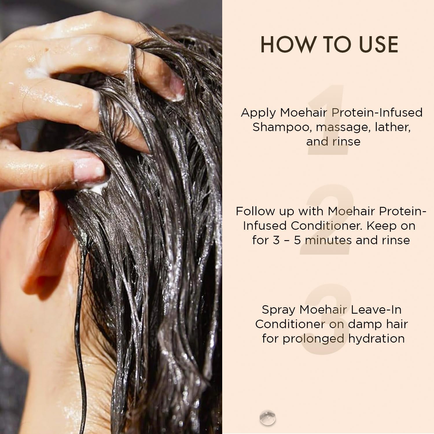 Moehair Protein Infused Shampoo and Leave-in Conditioner Combo (12 Fl Oz Each) | For All Hair Types | Regular Hair Care | Sulfate and Paraben-Free