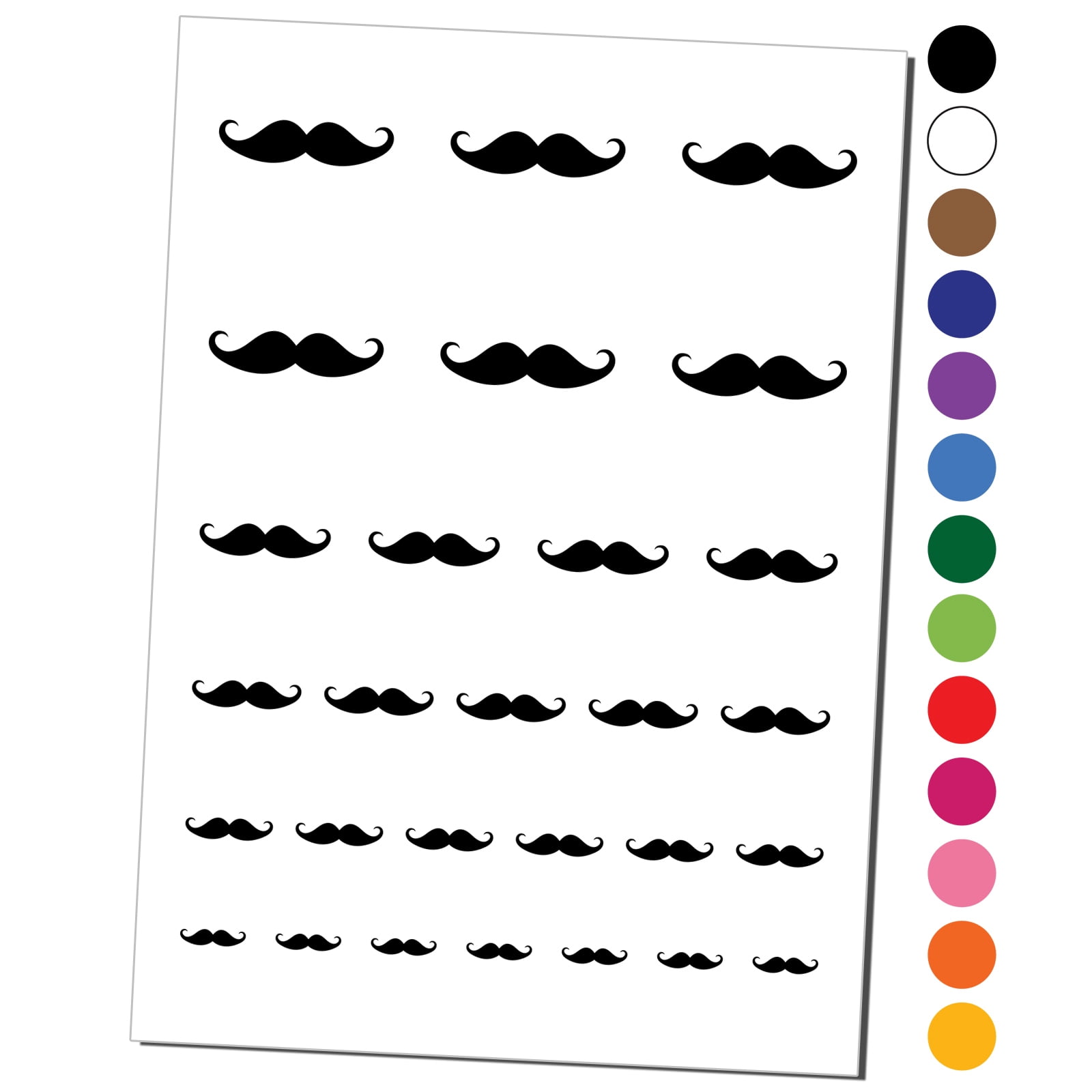 Handlebar Mustache Moustache Silhouette Water Resistant Temporary