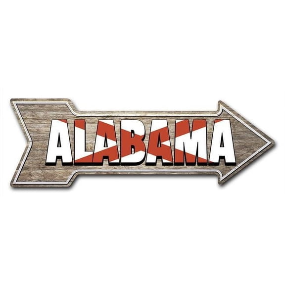 SignMission 10 x 30 in. Indoor & Outdoor Decor Direction Sticker Vinyl Wall Decals - Alabama - 24 in.