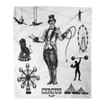 thumbnail image 1 of LADDKE Flannel Throw Blanket Vintage Circus and Amusement Park Showman Silhouette Man Performer Soft for Bed Sofa and Couch 50x60 Inches, 1 of 1