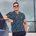thumbnail image 4 of Fotbe Winter Blue Forest Deer Camiseta Polo de Golf para Hombre con Estampado – Camisa Deportiva Transpirable con Cuello Abotonado-Medium, 4 of 6