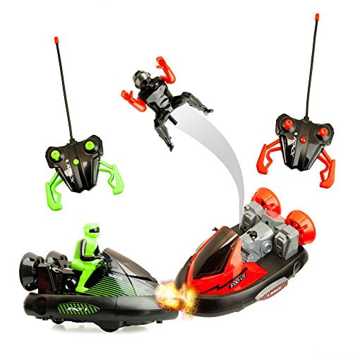 TOYTHRILL 2 Pack Remote Control Bumper Cars Two Player Stunt RC Toy