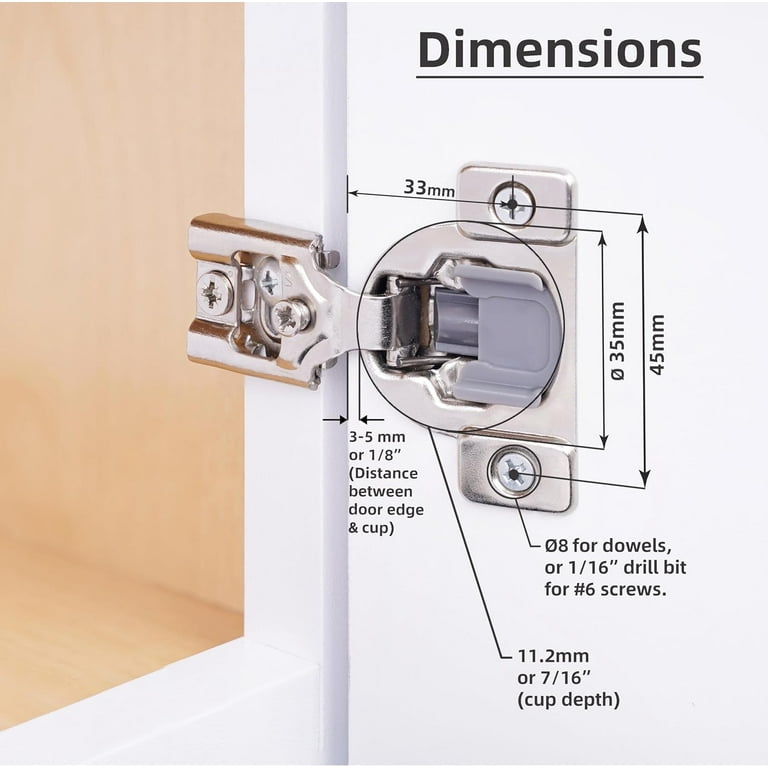 1-3/8 in. Bi-Dimensional Hydraulic Stainless Steel Soft Close Hinge 1-3/8 in. Bi-Dimensional Hydraulic Stainless Steel Soft Close Hinge